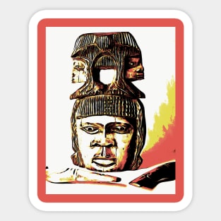 African Mask in the Desert Sun Color Sticker